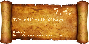 Töröcsik Albert névjegykártya