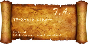 Töröcsik Albert névjegykártya
